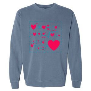 Cute Love Formula Funny Valentines Math Operations Red Heart Garment-Dyed Sweatshirt