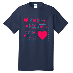 Cute Love Formula Funny Valentines Math Operations Red Heart Tall T-Shirt