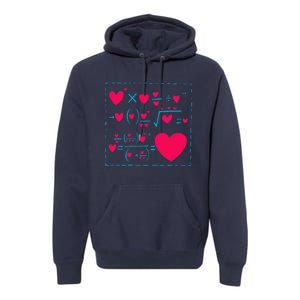 Cute Love Formula Funny Valentines Math Operations Red Heart Premium Hoodie