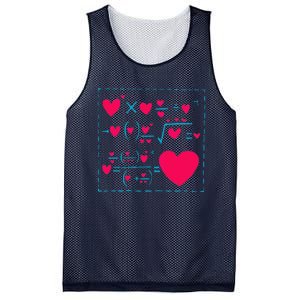 Cute Love Formula Funny Valentines Math Operations Red Heart Mesh Reversible Basketball Jersey Tank