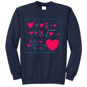 Cute Love Formula Funny Valentines Math Operations Red Heart Tall Sweatshirt