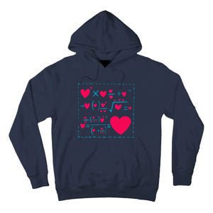 Cute Love Formula Funny Valentines Math Operations Red Heart Tall Hoodie