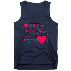 Cute Love Formula Funny Valentines Math Operations Red Heart Tank Top