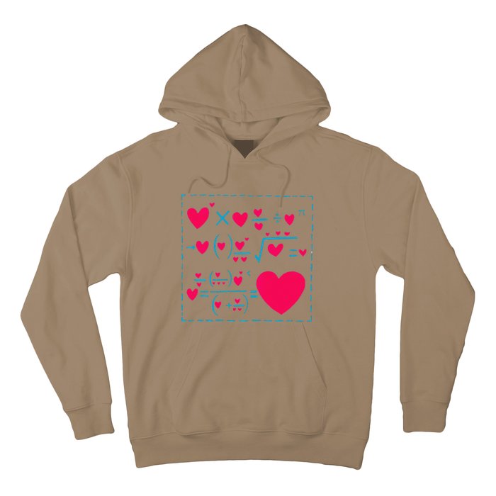 Cute Love Formula Funny Valentines Math Operations Red Heart Hoodie