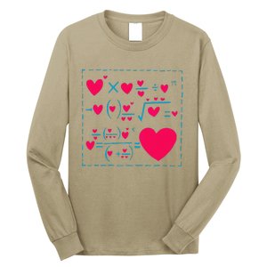 Cute Love Formula Funny Valentines Math Operations Red Heart Long Sleeve Shirt