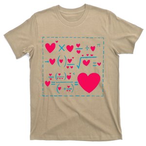 Cute Love Formula Funny Valentines Math Operations Red Heart T-Shirt