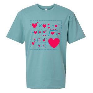 Cute Love Formula Funny Valentines Math Operations Red Heart Sueded Cloud Jersey T-Shirt