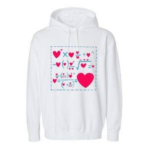 Cute Love Formula Funny Valentines Math Operations Red Heart Garment-Dyed Fleece Hoodie