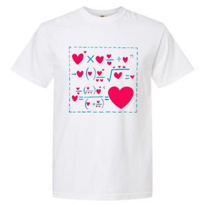 Cute Love Formula Funny Valentines Math Operations Red Heart Garment-Dyed Heavyweight T-Shirt