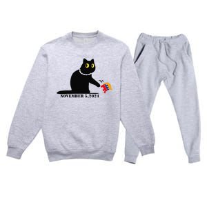 Cat Ladies For Kamala Harris 2024  Funny Cat With Pearls Premium Crewneck Sweatsuit Set