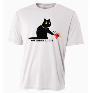 Cat Ladies For Kamala Harris 2024  Funny Cat With Pearls Cooling Performance Crew T-Shirt