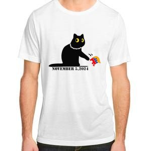 Cat Ladies For Kamala Harris 2024  Funny Cat With Pearls Adult ChromaSoft Performance T-Shirt