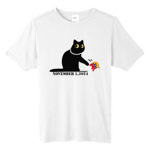 Cat Ladies For Kamala Harris 2024  Funny Cat With Pearls Tall Fusion ChromaSoft Performance T-Shirt