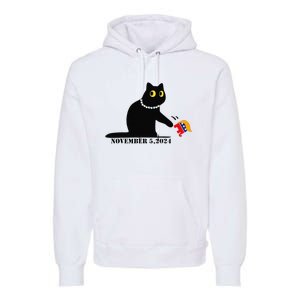 Cat Ladies For Kamala Harris 2024  Funny Cat With Pearls Premium Hoodie