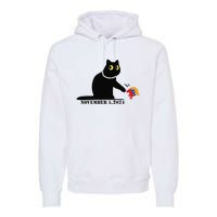 Cat Ladies For Kamala Harris 2024  Funny Cat With Pearls Premium Hoodie