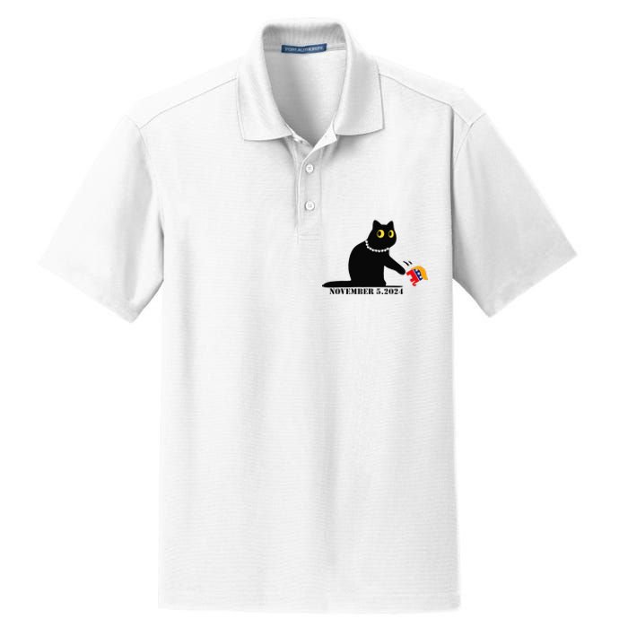 Cat Ladies For Kamala Harris 2024  Funny Cat With Pearls Dry Zone Grid Polo