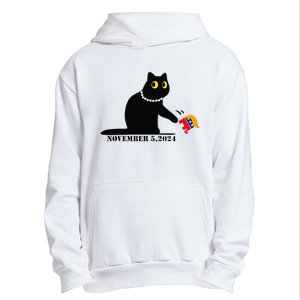 Cat Ladies For Kamala Harris 2024  Funny Cat With Pearls Urban Pullover Hoodie