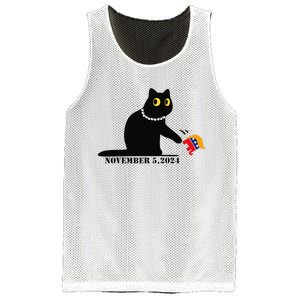 Cat Ladies For Kamala Harris 2024  Funny Cat With Pearls Mesh Reversible Basketball Jersey Tank