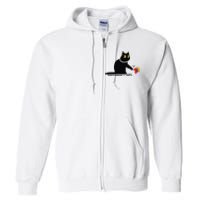 Cat Ladies For Kamala Harris 2024  Funny Cat With Pearls Full Zip Hoodie