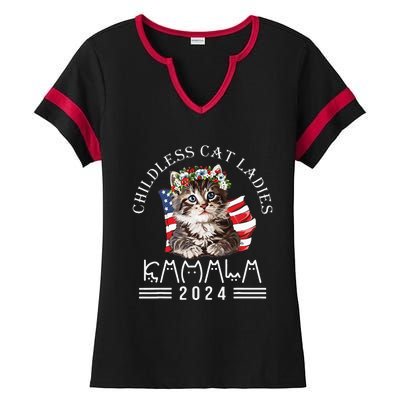 Cat Lady Fun Childless Cat Ladies 2024 Ladies Halftime Notch Neck Tee