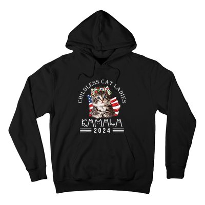 Cat Lady Fun Childless Cat Ladies 2024 Hoodie