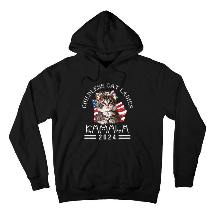 Cat Lady Fun Childless Cat Ladies 2024 Hoodie