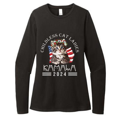 Cat Lady Fun Childless Cat Ladies 2024 Womens CVC Long Sleeve Shirt