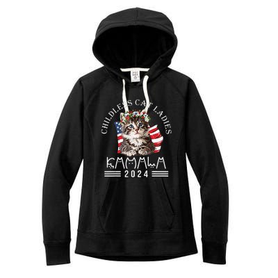 Cat Lady Fun Childless Cat Ladies 2024 Women's Fleece Hoodie