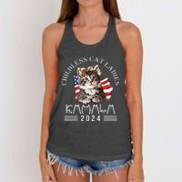 Cat Lady Fun Childless Cat Ladies 2024 Women's Knotted Racerback Tank