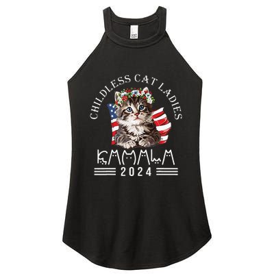 Cat Lady Fun Childless Cat Ladies 2024 Women's Perfect Tri Rocker Tank