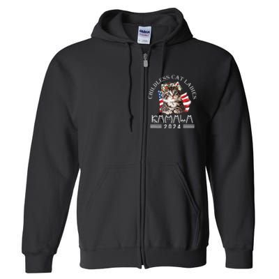 Cat Lady Fun Childless Cat Ladies 2024 Full Zip Hoodie