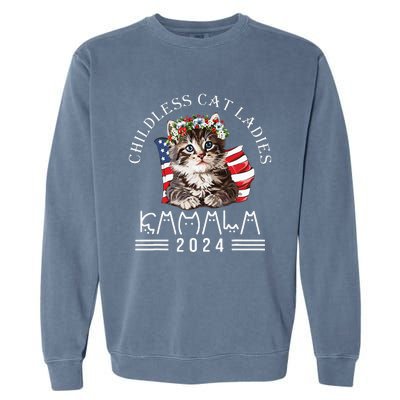 Cat Lady Fun Childless Cat Ladies 2024 Garment-Dyed Sweatshirt