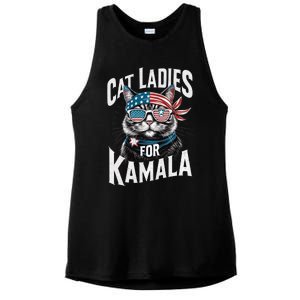 Cat Ladies For Kamala 2024 President Kamala Harris 2024 Ladies PosiCharge Tri-Blend Wicking Tank