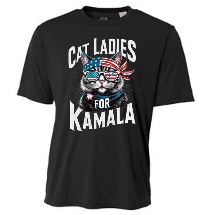 Cat Ladies For Kamala 2024 President Kamala Harris 2024 Cooling Performance Crew T-Shirt