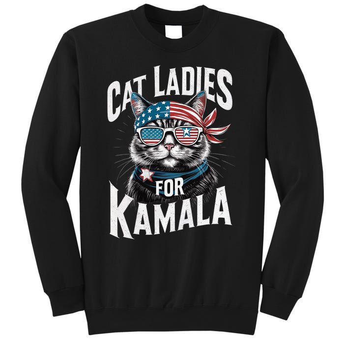 Cat Ladies For Kamala 2024 President Kamala Harris 2024 Sweatshirt