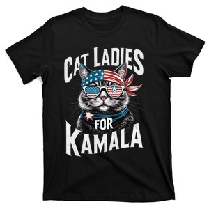 Cat Ladies For Kamala 2024 President Kamala Harris 2024 T-Shirt