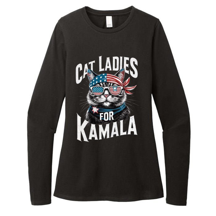 Cat Ladies For Kamala 2024 President Kamala Harris 2024 Womens CVC Long Sleeve Shirt