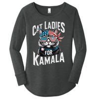 Cat Ladies For Kamala 2024 President Kamala Harris 2024 Women's Perfect Tri Tunic Long Sleeve Shirt