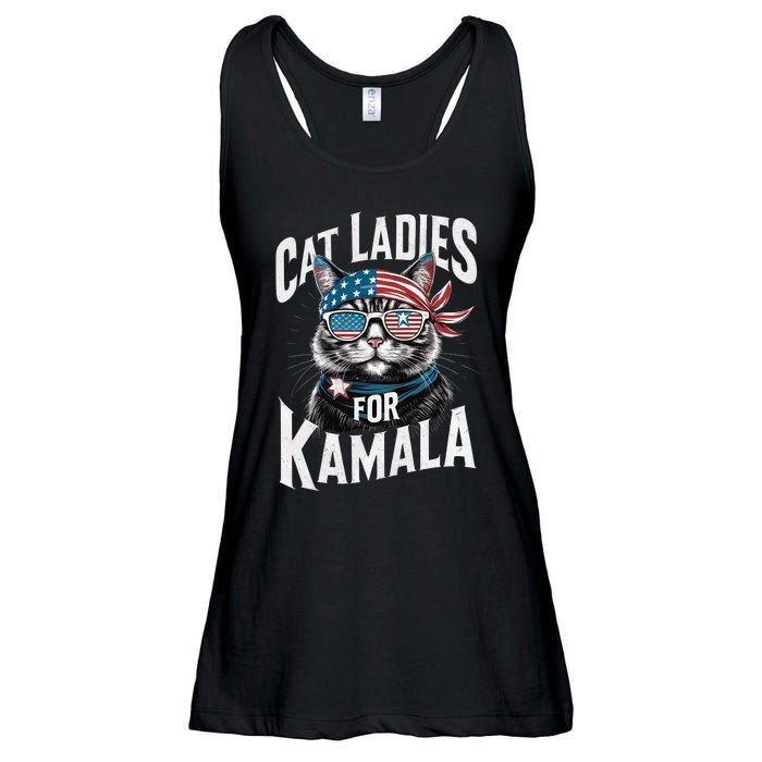 Cat Ladies For Kamala 2024 President Kamala Harris 2024 Ladies Essential Flowy Tank