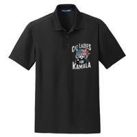 Cat Ladies For Kamala 2024 President Kamala Harris 2024 Dry Zone Grid Polo