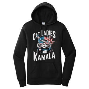 Cat Ladies For Kamala 2024 President Kamala Harris 2024 Women's Pullover Hoodie