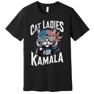 Cat Ladies For Kamala 2024 President Kamala Harris 2024 Premium T-Shirt