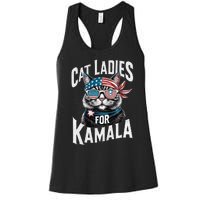 Cat Ladies For Kamala 2024 President Kamala Harris 2024 Women's Racerback Tank