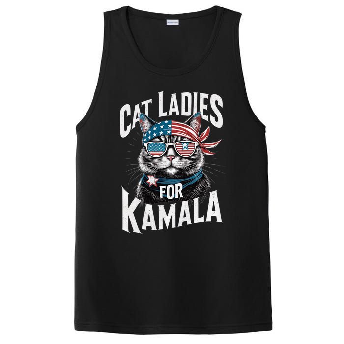 Cat Ladies For Kamala 2024 President Kamala Harris 2024 PosiCharge Competitor Tank