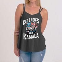 Cat Ladies For Kamala 2024 President Kamala Harris 2024 Women's Strappy Tank