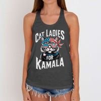 Cat Ladies For Kamala 2024 President Kamala Harris 2024 Women's Knotted Racerback Tank