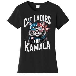 Cat Ladies For Kamala 2024 President Kamala Harris 2024 Women's T-Shirt