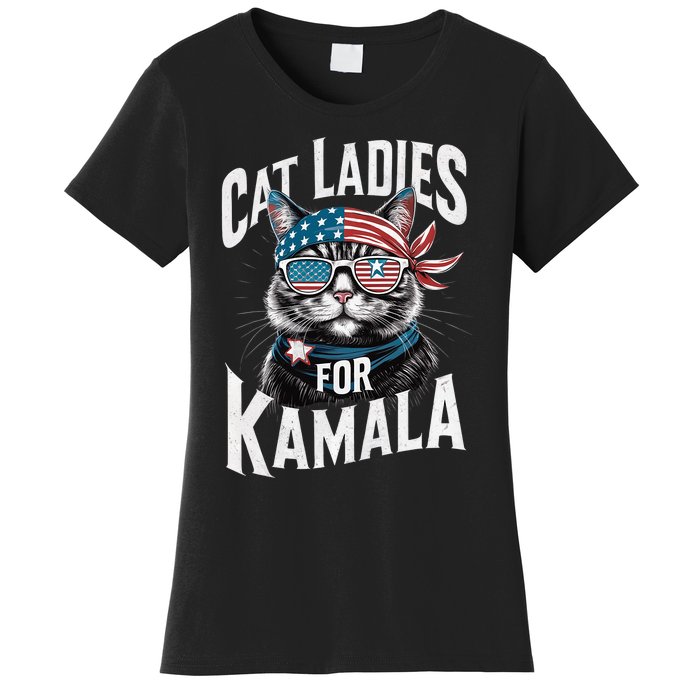 Cat Ladies For Kamala 2024 President Kamala Harris 2024 Women's T-Shirt