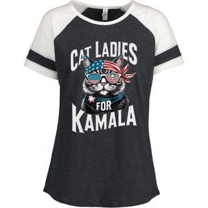 Cat Ladies For Kamala 2024 President Kamala Harris 2024 Enza Ladies Jersey Colorblock Tee