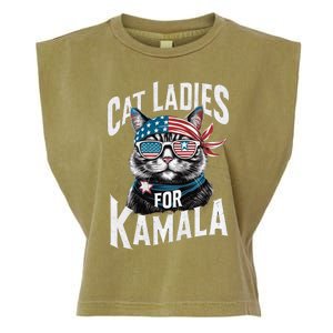 Cat Ladies For Kamala 2024 President Kamala Harris 2024 Garment-Dyed Women's Muscle Tee